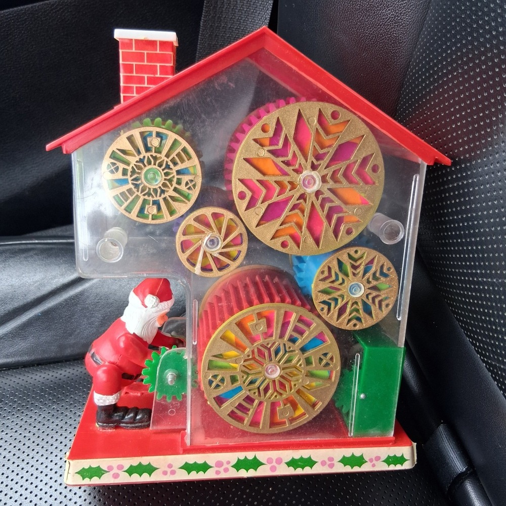 Vintage Yuletide Enterprises Musical Pump-Go-Round Santa Claus Christmas...